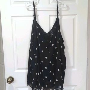 TORRID Black Polka Dot Chiffon Tank